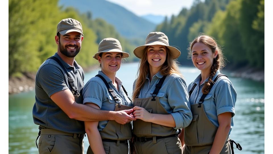 Diverse group of anglers making a sustainability pledge